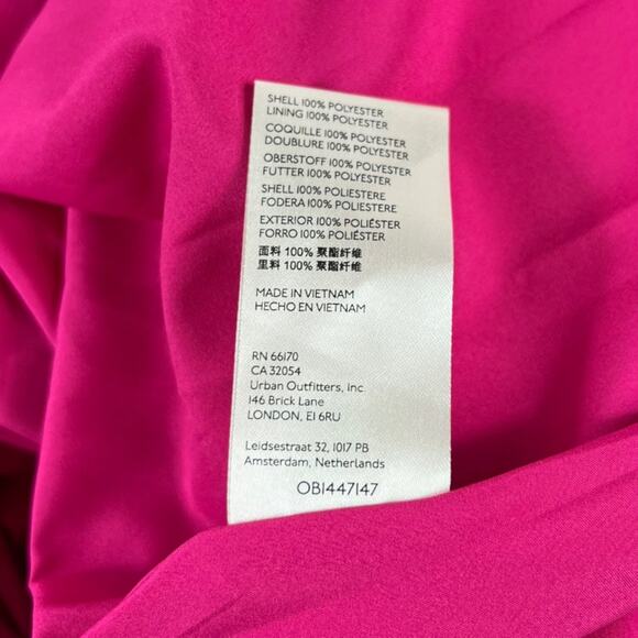 Maeve Bow-Tie Satin Mini Dress Hot Pink US 14 - Picture 10 of 13